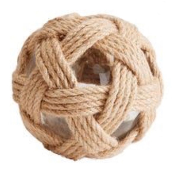 Pier 1 Medium Jute and Glass Decorative Sphere - Picture 9 of 9